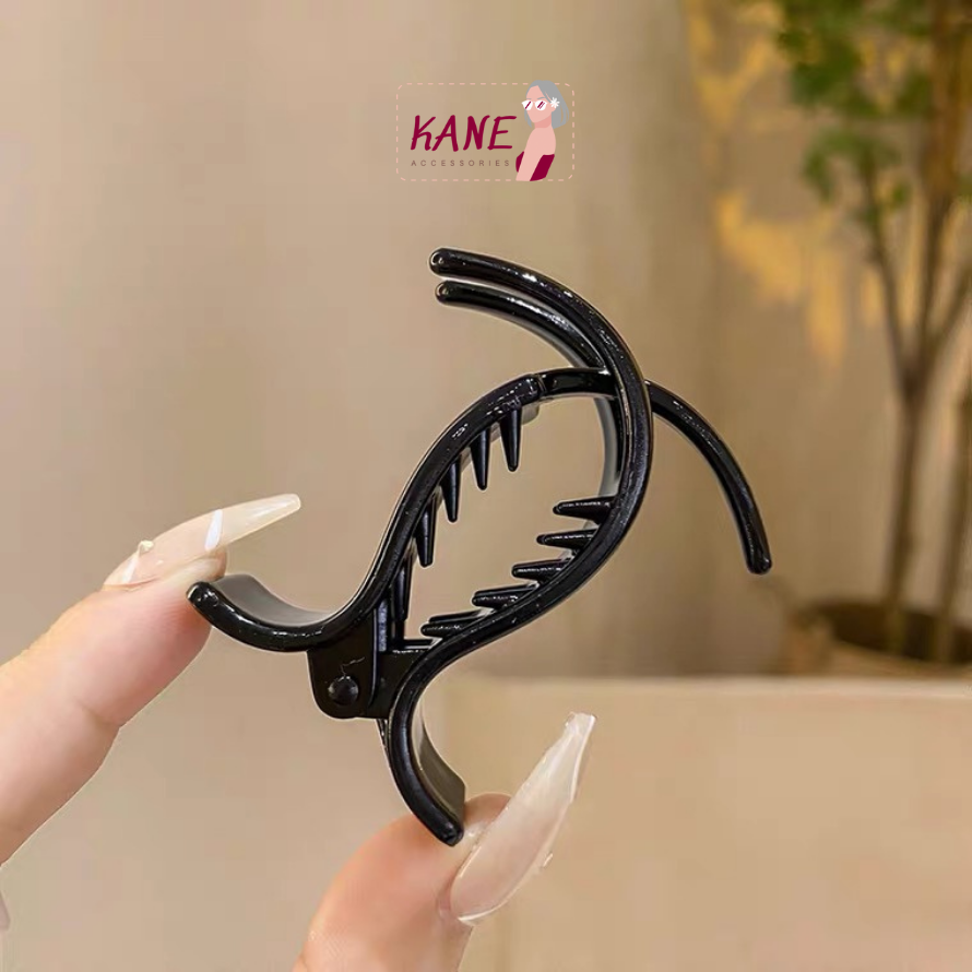 Kẹp tóc Càng Cua 3 răng, 5 răng trong suốt, đen Kane, Set 6 kẹp càng cua xinh xắn