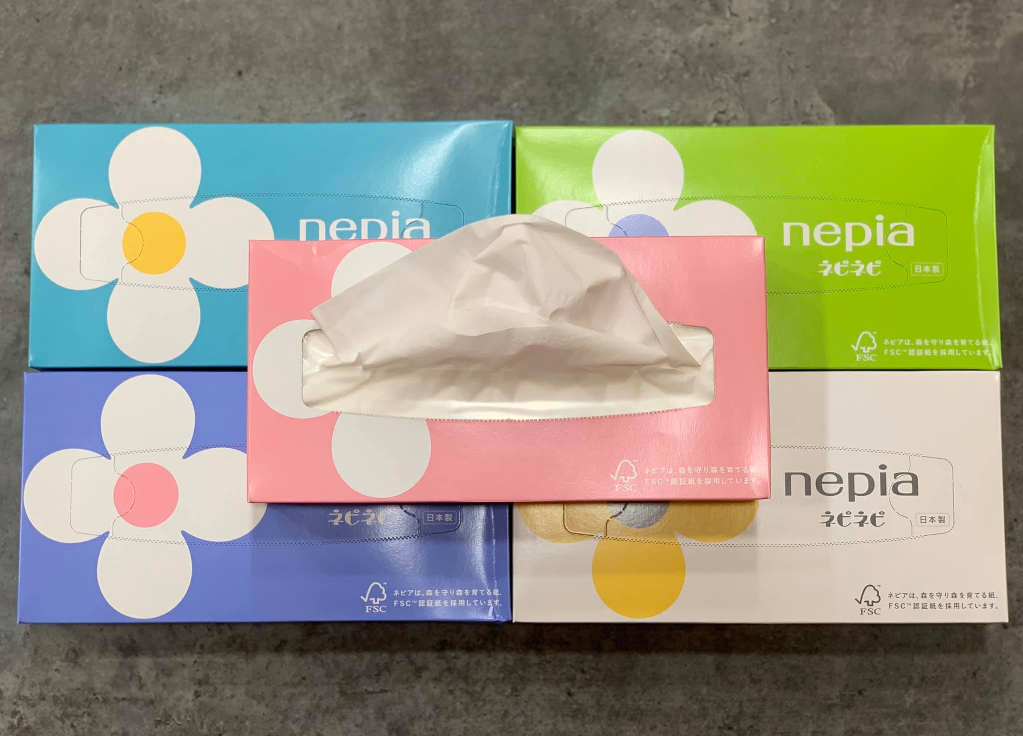 Sét 5 Hộp Giấy Ăn Nipea 150 Tờ 2 Lớp Cao Cấp Nội Địa Nhật