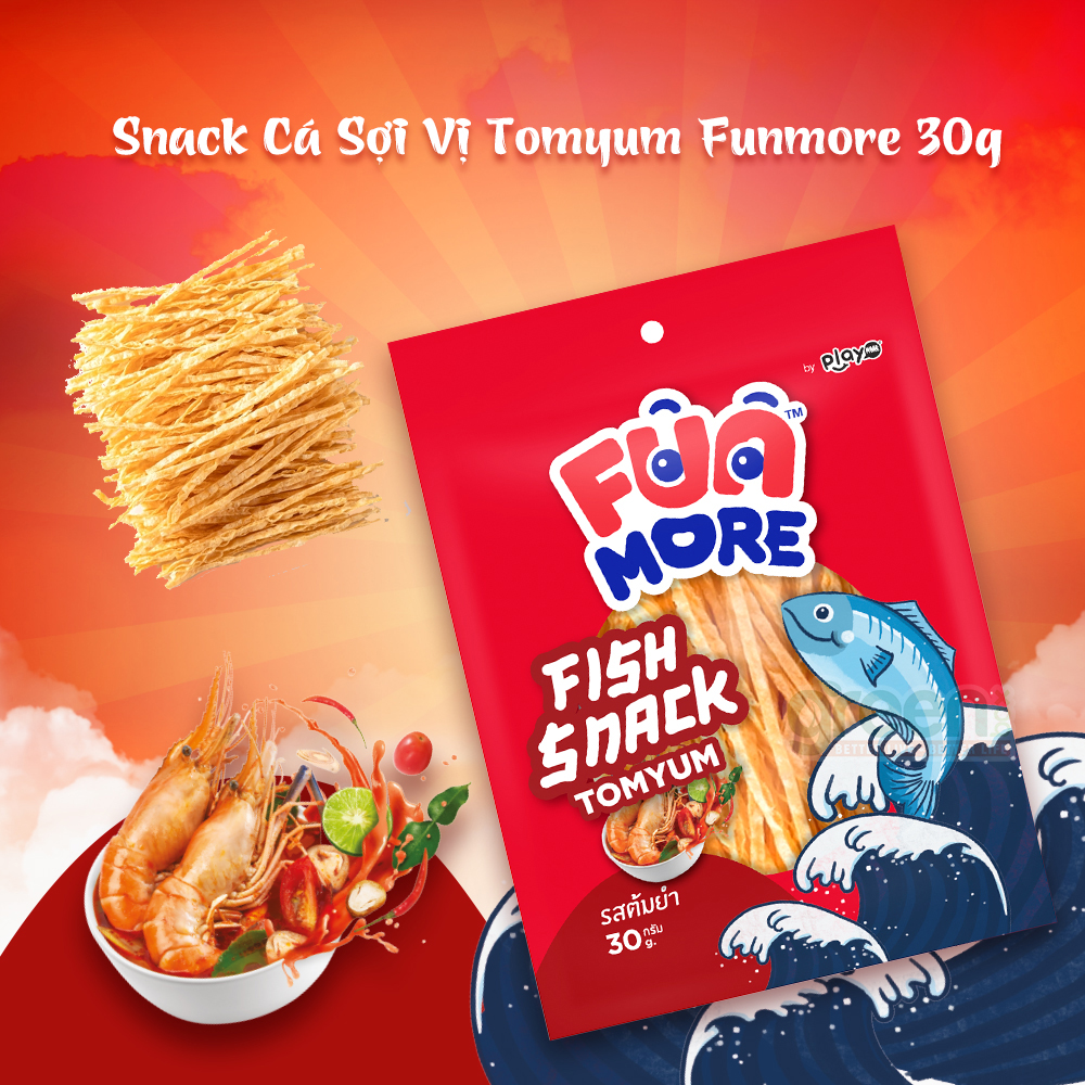 [HSD:07/02/2024]Snack cá sợi vị Tomyum Funmore 30g