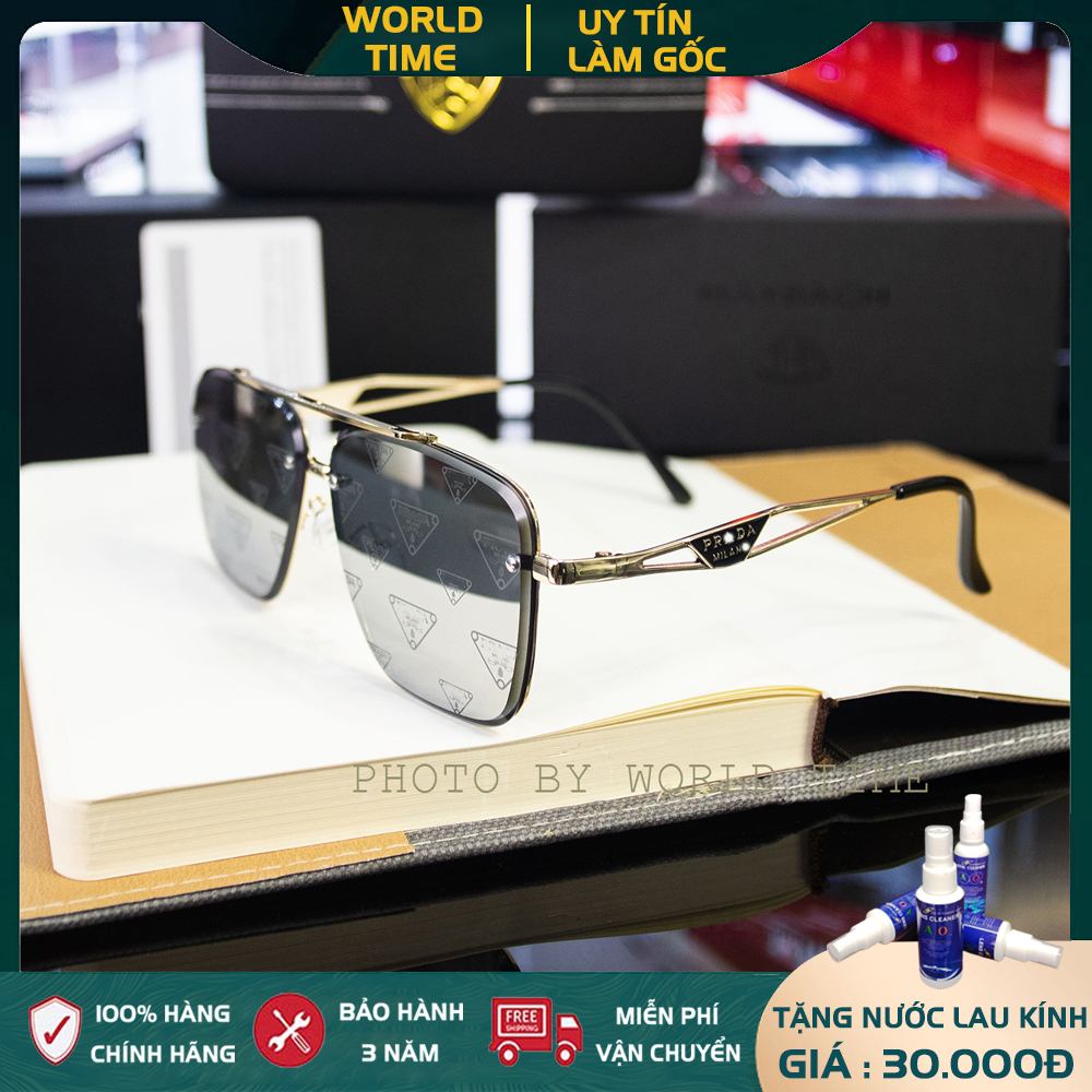 HOÀN TIỀN 15 Kính Mát Nam PRADA Full Box Thẻ Bảo Hành 1 Năm Khăn Lau Kính Mắt Kính Polarized Chống Chói Chống lóa