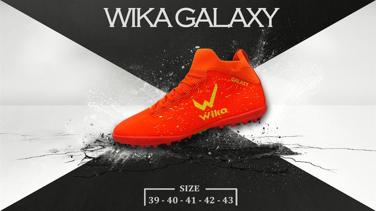 Giầy bóng đá phủi WIKA Galaxy chính hãng cao cấp ( giày đá banh sân cỏ nhân tạo cổ cao Galaxy đinh thấp đế TF )