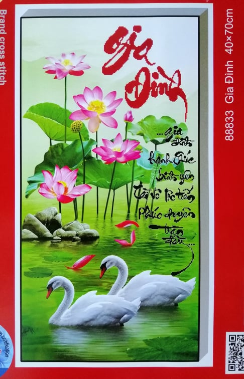 Tranh thêu chữ thập gia đình 88833