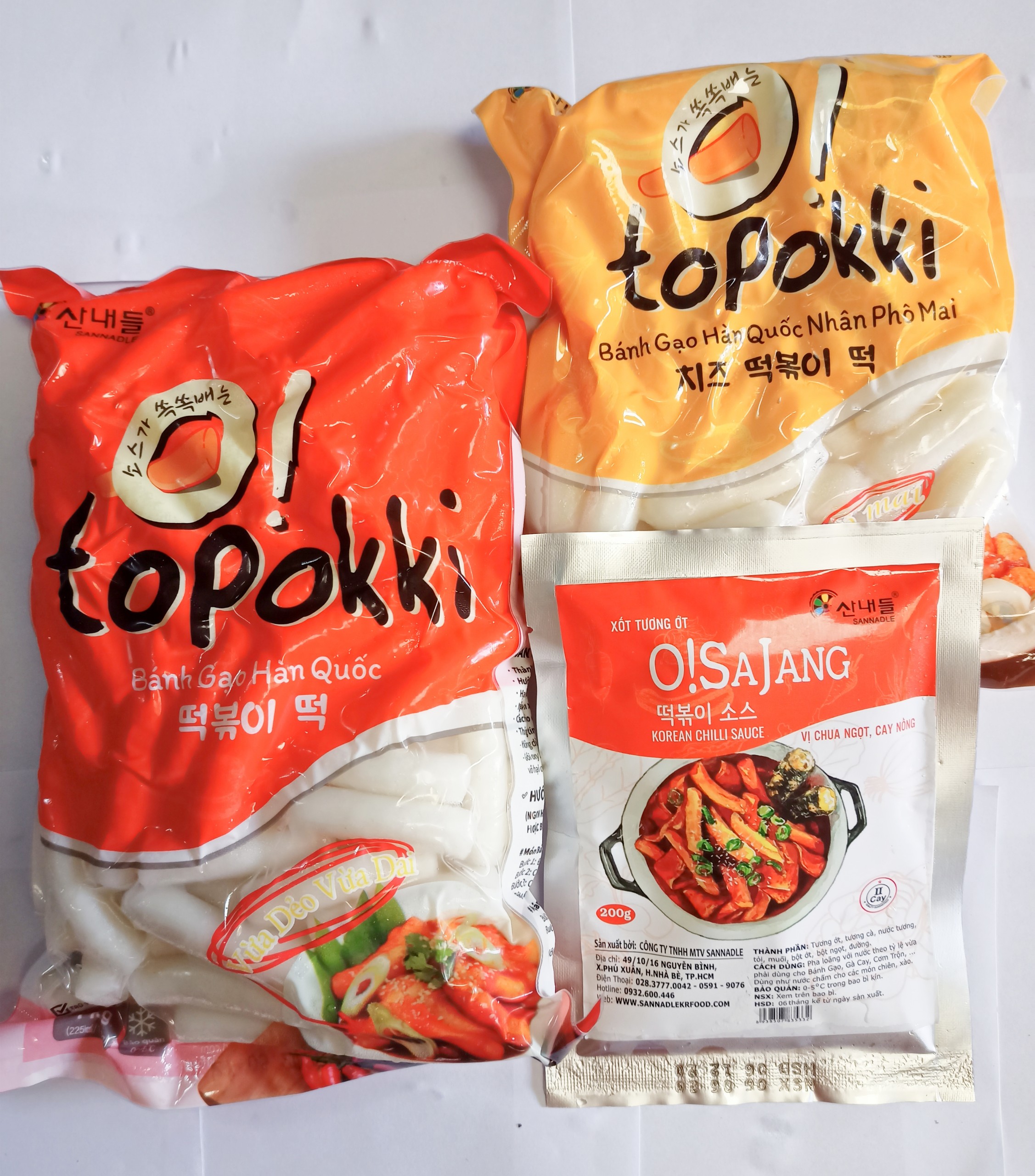 Combo 1kg bánh gạo tokbokki +500g bánh gạo nhân phô mai+200g sốt Osajang Hàn Quốc_TiTiMart