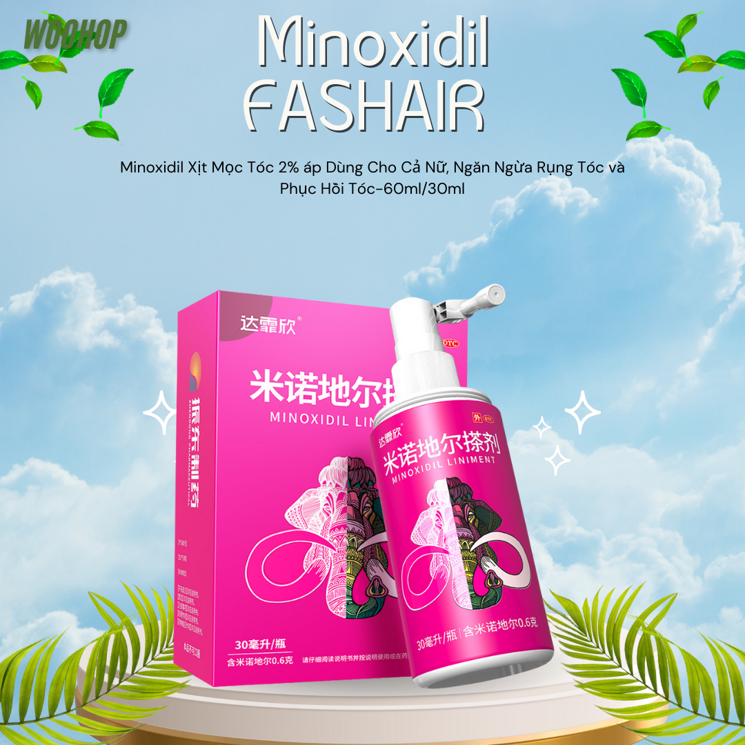 FASHAIR minoxidil 2% hair growth spray for women, prevent hair loss and repair