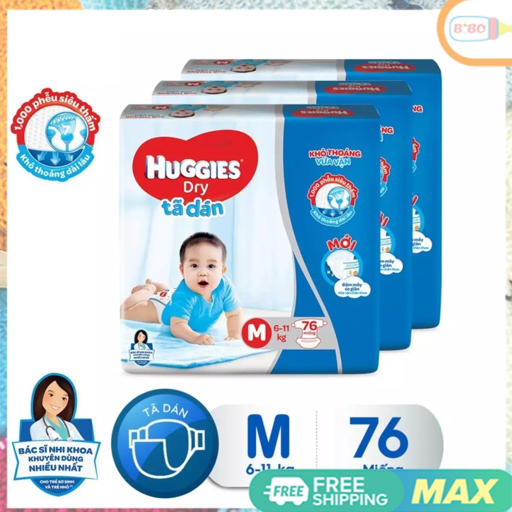 Bỉm Huggies Cực Đại quần/dán đủ size M74/L68/XL62/XXL56