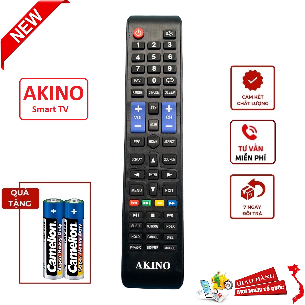 Điều khiển tivi Akino Smart TV tương thích các dòng Led Lcd Smart tivi