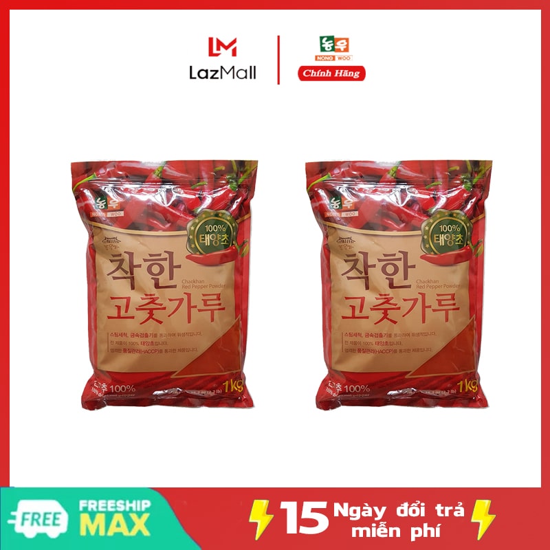 Combo 2 gói ớt bột mịn 1kg hàn quốc chackhan - nong woo