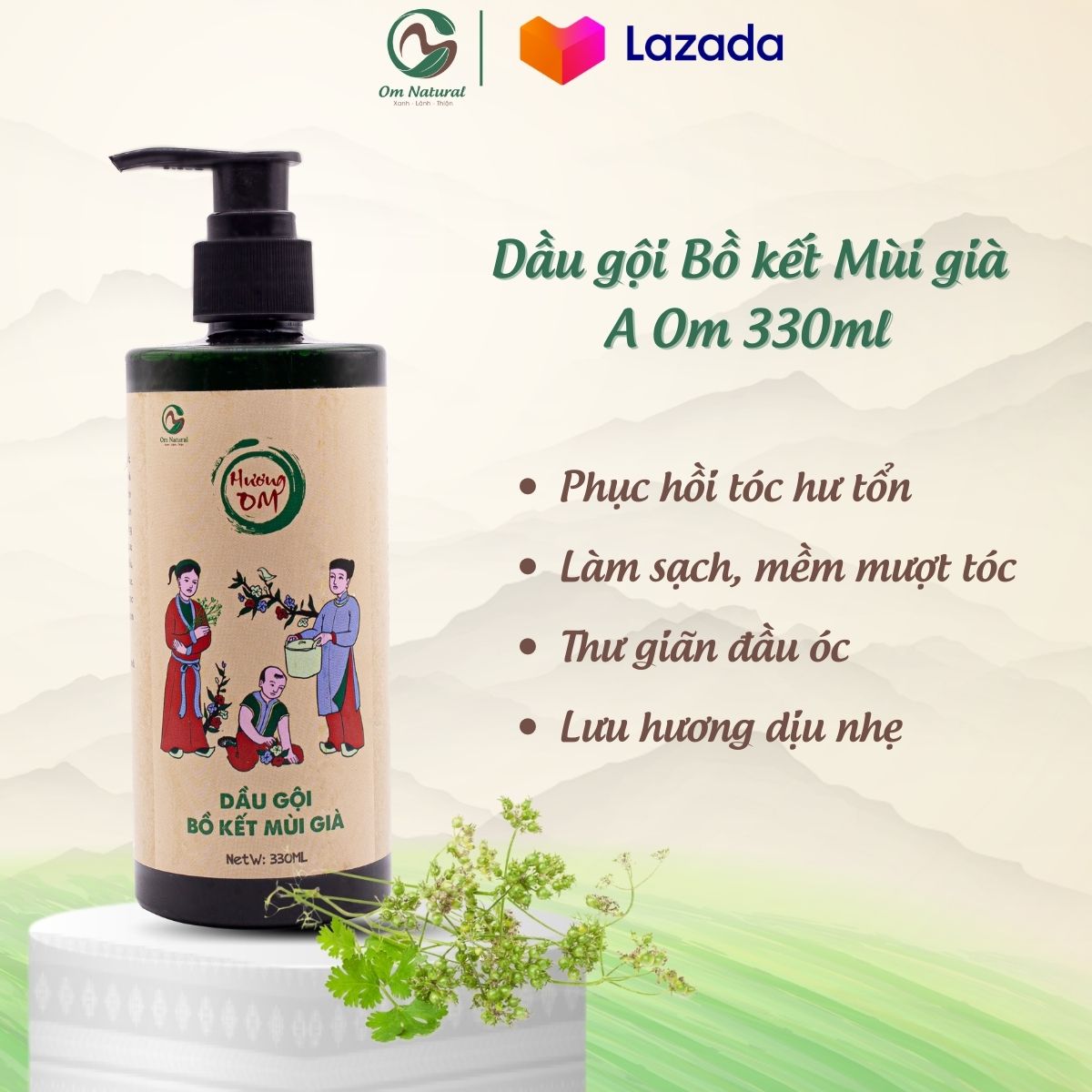 Dầu gội mọc tóc mùi già om sapa 330ml