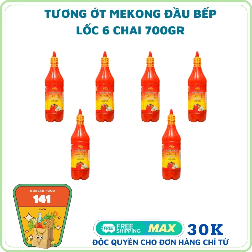 Lốc 6 chai tương ớt mekong đầu bếp 700gr hương vị tuyệt hảo chế biến từ những nguyên liệu tươi ngon nhất được chọn lọc khắt khe - shop 141