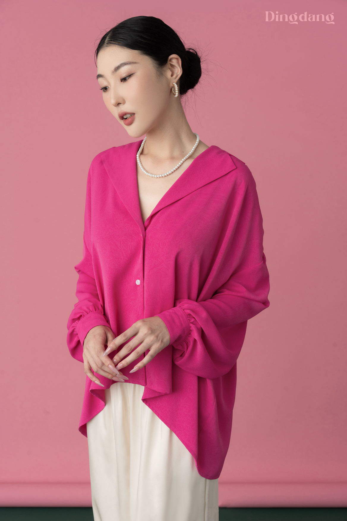 Áo sơ mi lụa trân thư - đing đang