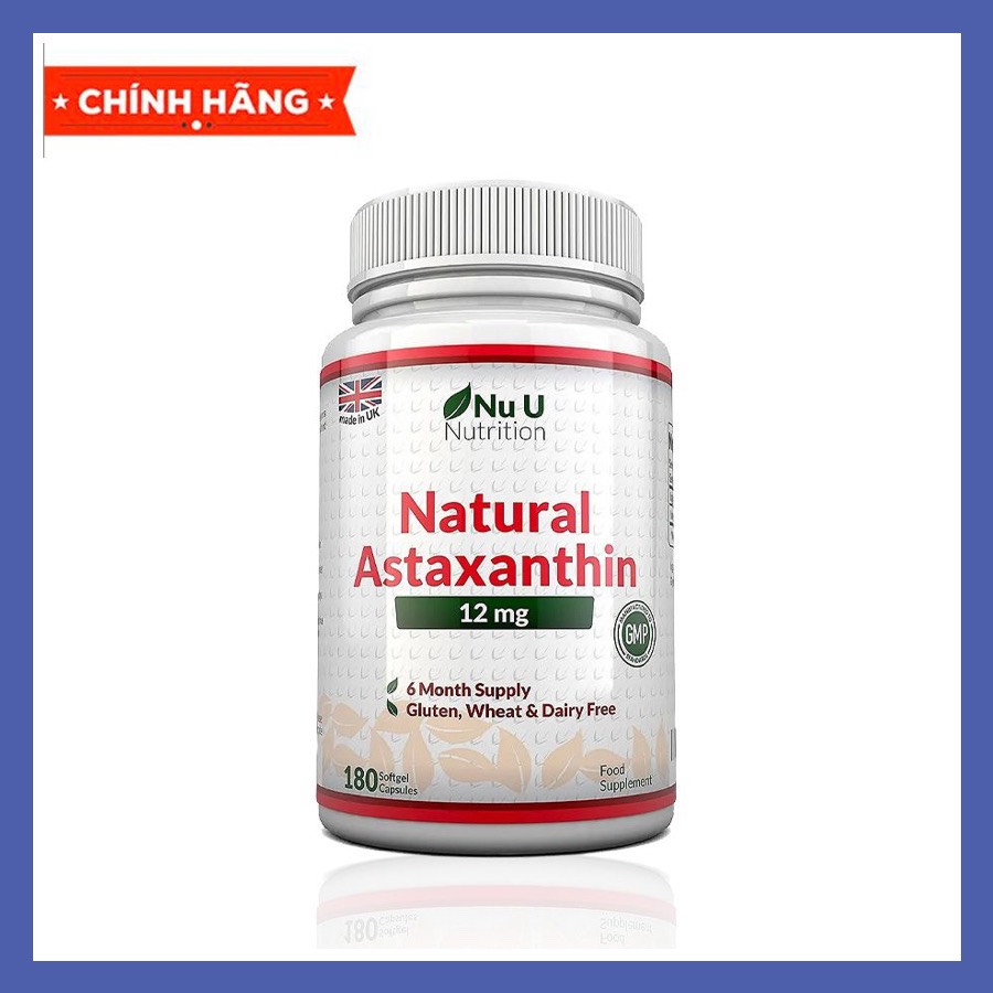 Nuu ASTAXANTHIN 180 viên 12Mg. Viên Uống Chống Lão Hoá