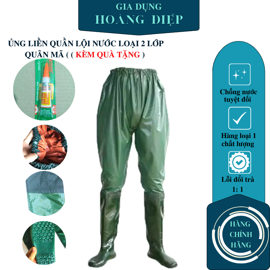 Ủng quần  lội nước 2 lớp Việt Mã