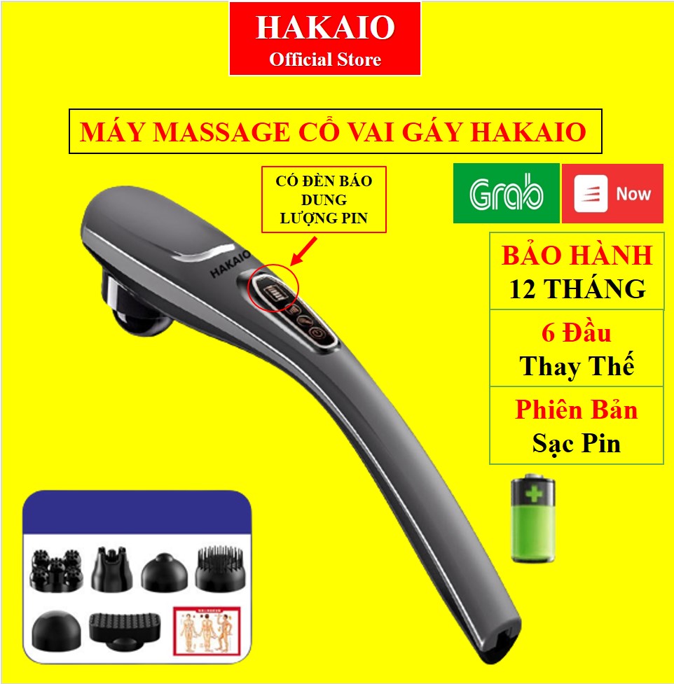 Máy massage cầm tay hakaio nhật bản đa năng cao cấp mát xa chuyên sâu cho cổ, vai gáy, bụng, lưng, cánh tay, chân