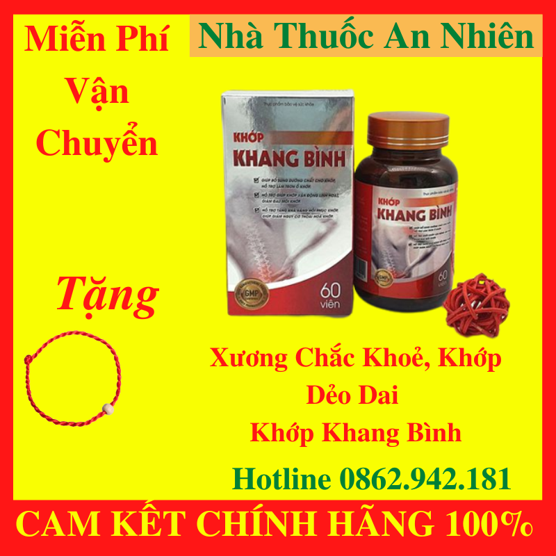[TẶNG VÒNG TAY] [HCM]Khớp Khang Bình - Hỗ Trợ Bổ Sung Dưỡng Chất Cho Khớp - Hộp 60 viên - AN001