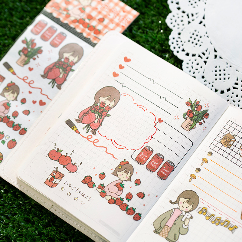 Sticker (hình dán) little girl trang trí sổ, album, nhật ký, lưu bút, góc học tập