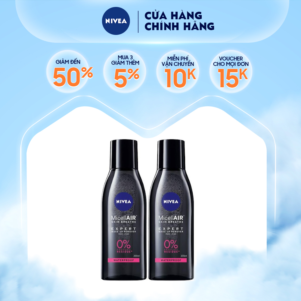 Combo 2 Nước tẩy trang chuyên nghiệp Nivea MicellAir Skin Breathe 200ml (88513)