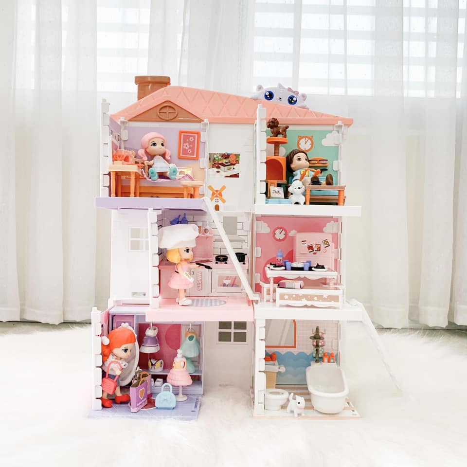 Bộ đồ chơi lắp ghép nhà búp bê Litle World 4 in 1.