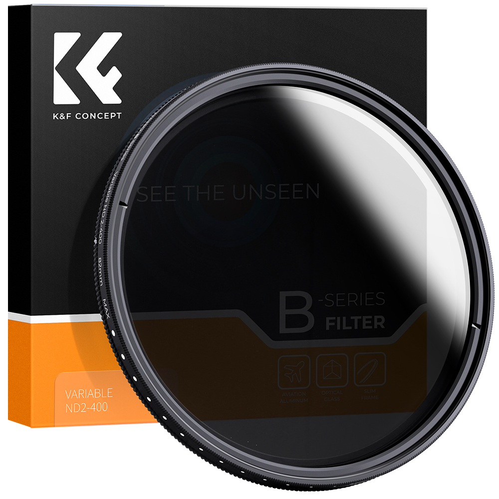 K&F Concept Professional 37/40.5/43/46/49/52/55/58/62/67/72/77/82mm Fader Variable Neutral Density Adjustable ND Filter ND2 to ND400 for Nikon D5300 D5200 D5100 D3300 D3200 D3100 Sony Canon DSLR Cameras