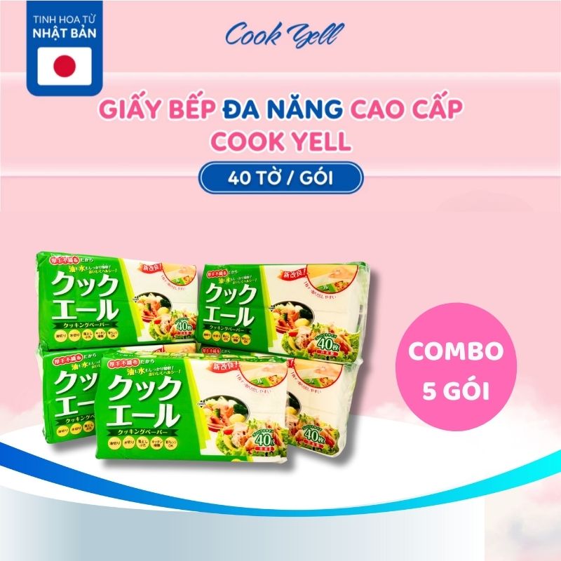 [VOUCHER 30%] Combo 5 Giấy bếp Cook Yell bịch 40 tờ