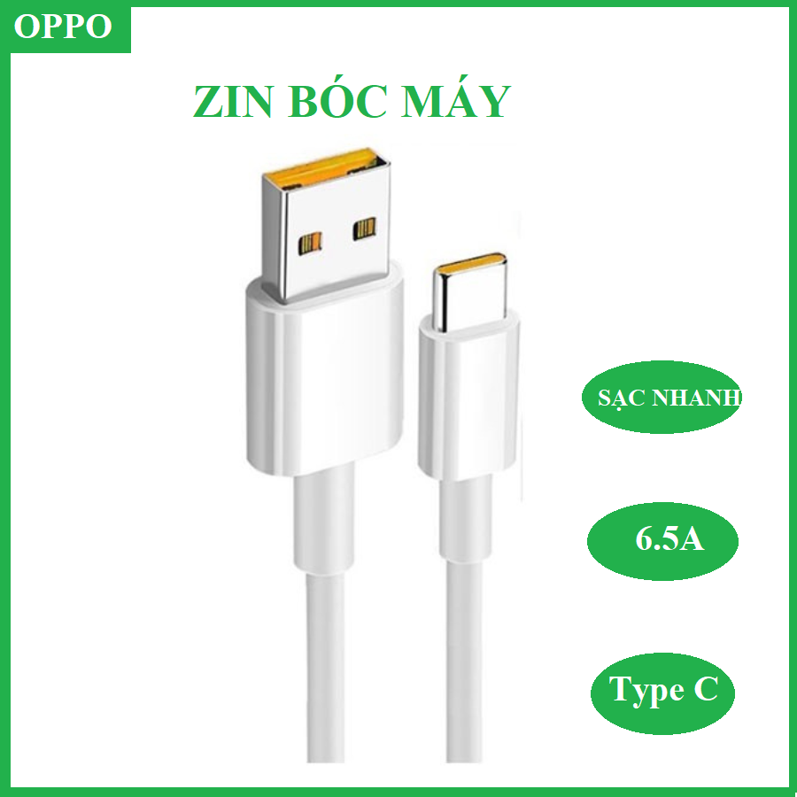 Dây sạc oppo type c 6.5a zin bóc máy, hỗ trợ sạc nhanh