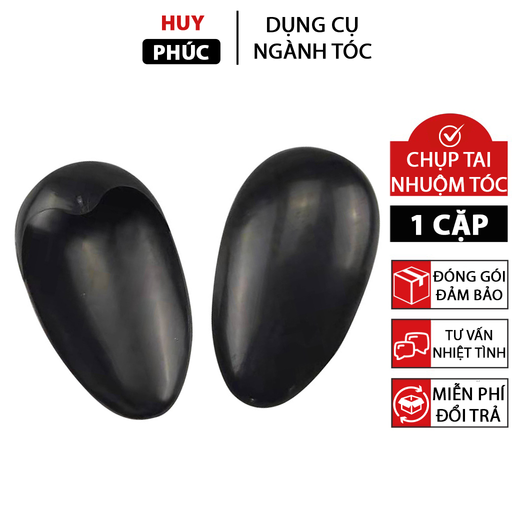Chụp tai nhuộm tóc 1 cặp, bịt tai nhuộm tóc nhựa bảo vệ tai khi vào hóa chất Dụng cụ ngành tóc
