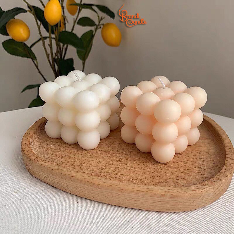 Nến Thơm Trang Trí Hình Vuông Bọt Biển Phong Cách Hàn Quốc