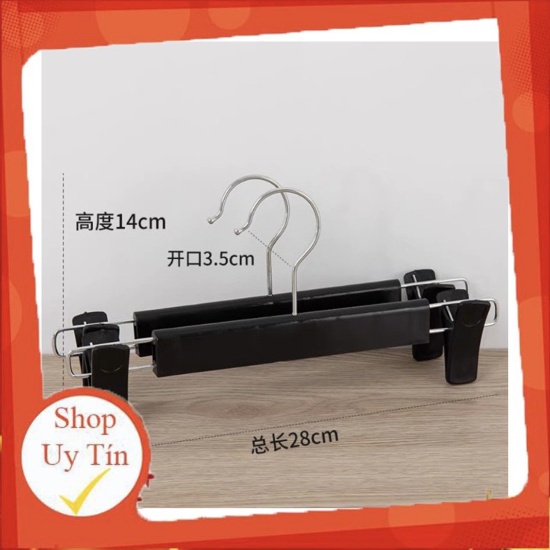 10 móc kẹp quần áo nhựa đen 30cm - móc treo quần áo shop