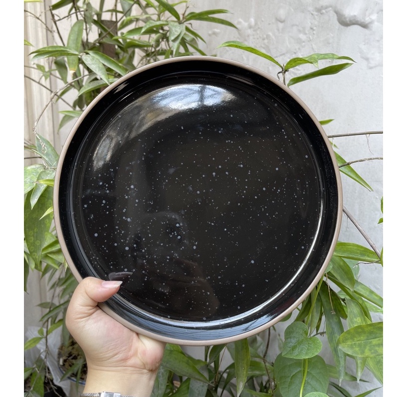 (HOT) Đĩa tròn Niles men tiêu tuyết - Dĩa nhà hàng, sứ không chì cao cấp P/C Bắc Âu