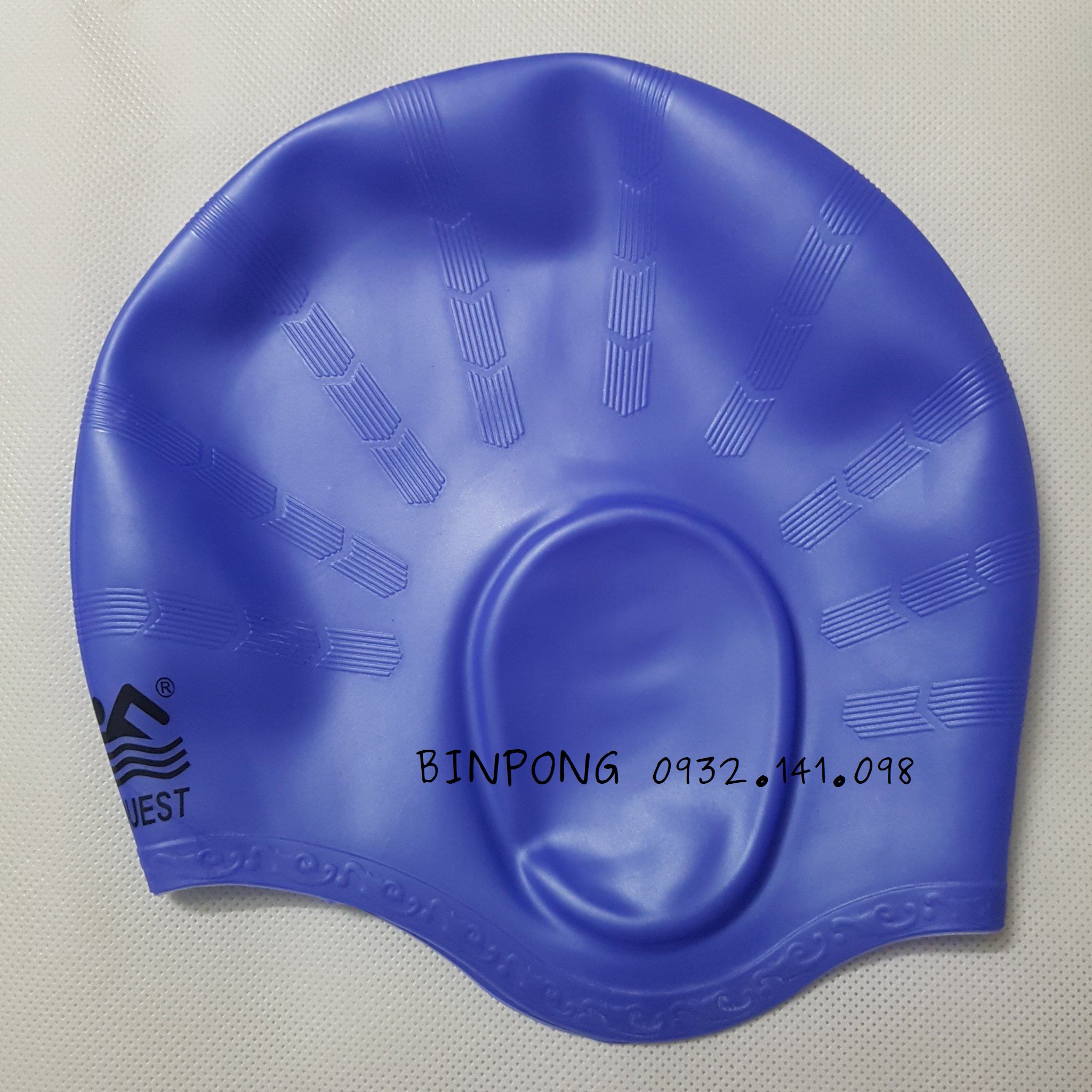 Nón bơi trùm tai màu xanh dương