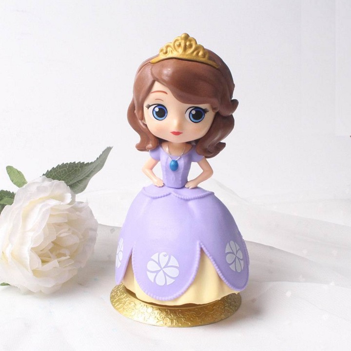 Mô hình Công chúa Disney Sofia trang trí bánh kem, đồ trang trí bánh sinh nhật, đồ chơi cho bé