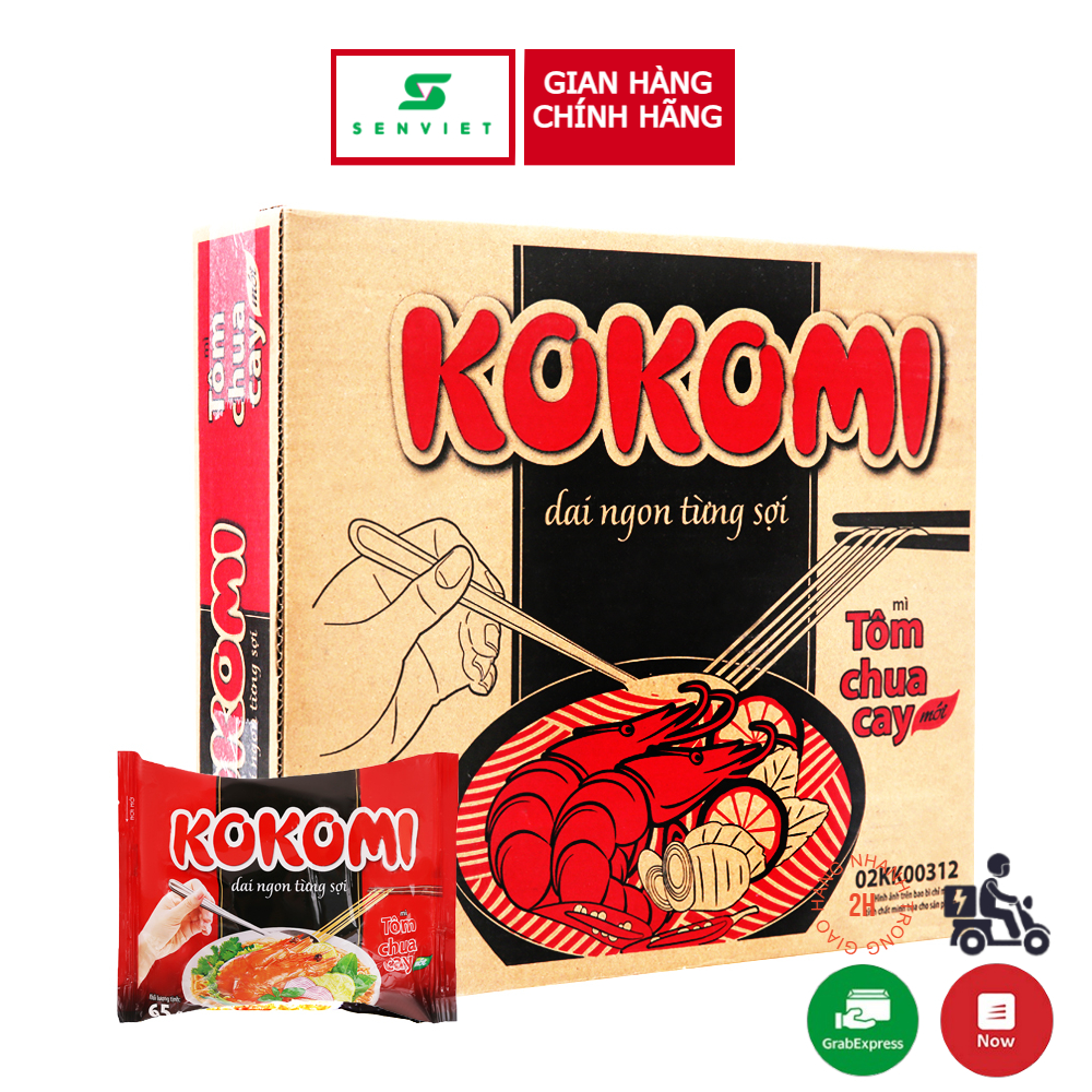 Thùng 30 gói Mì Kokomi Tôm Chua Cay 65gr
