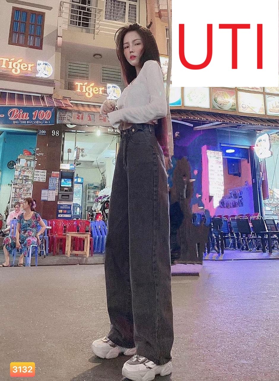 [ VIDEO THẬT ] QUẦN JEAN ỐNG RỘNG NỮ LƯNG CAO PHỐI CẠP CHỈNH MÀU XÁM ĐẬM CAO CẤP UTI ĐỦ SIZE S, M, L SIÊU ĐỈNH ĐÓN TẾT CÁ TÍNH, THỜI TRANG, CUỘC SỐNG VUI VẺ