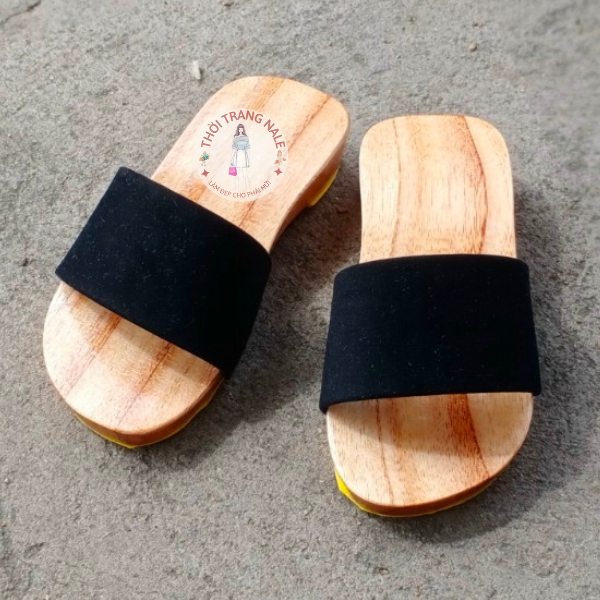 Guốc gỗ cho bé gái và bé trai quai ngang size từ số 1-9