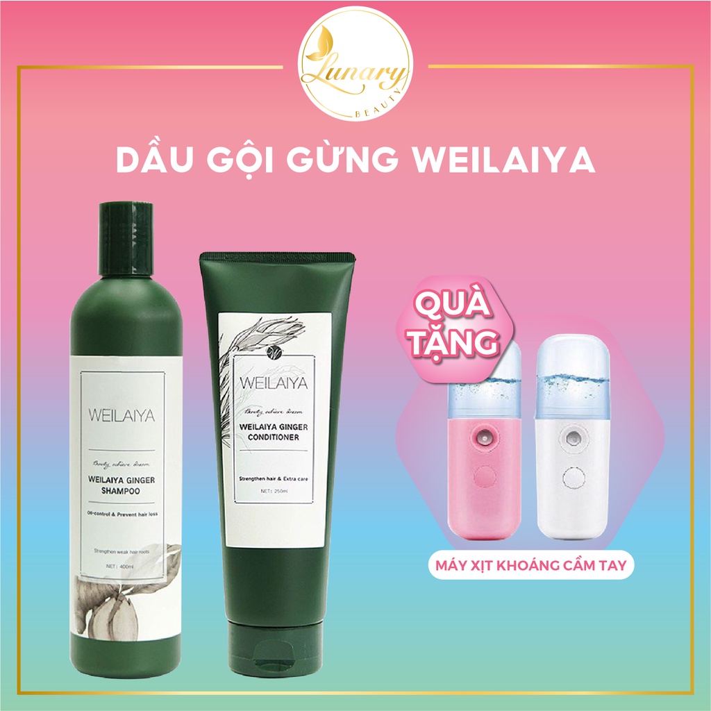 Bộ Dầu Gội Weilaiya Chính Hãng - Dầu Gội Xả Gừng Mọc Tóc Ngăn Rụng Tóc - Lunary Beauty