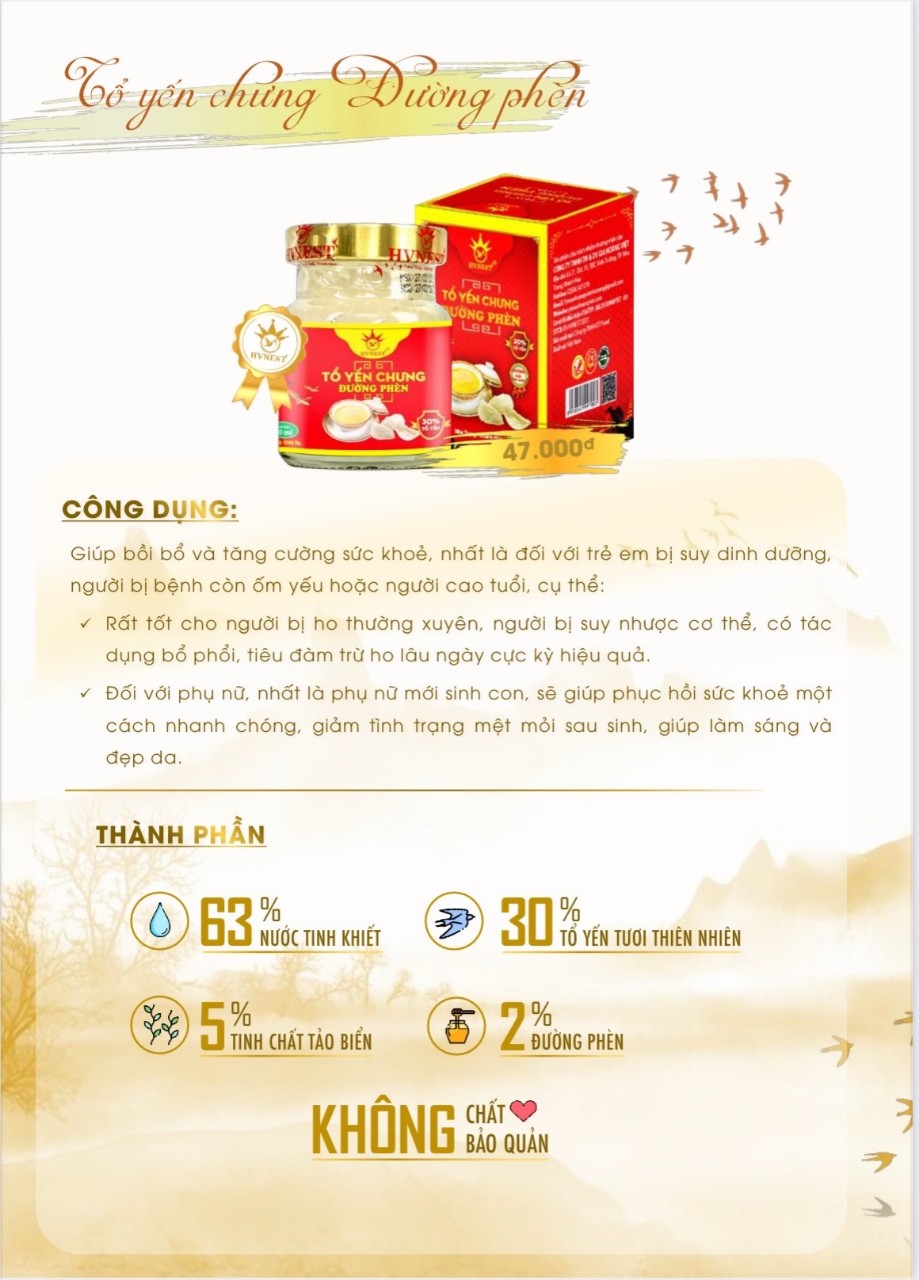 Yến sào hoàng việt - yến chưng đường phèn
