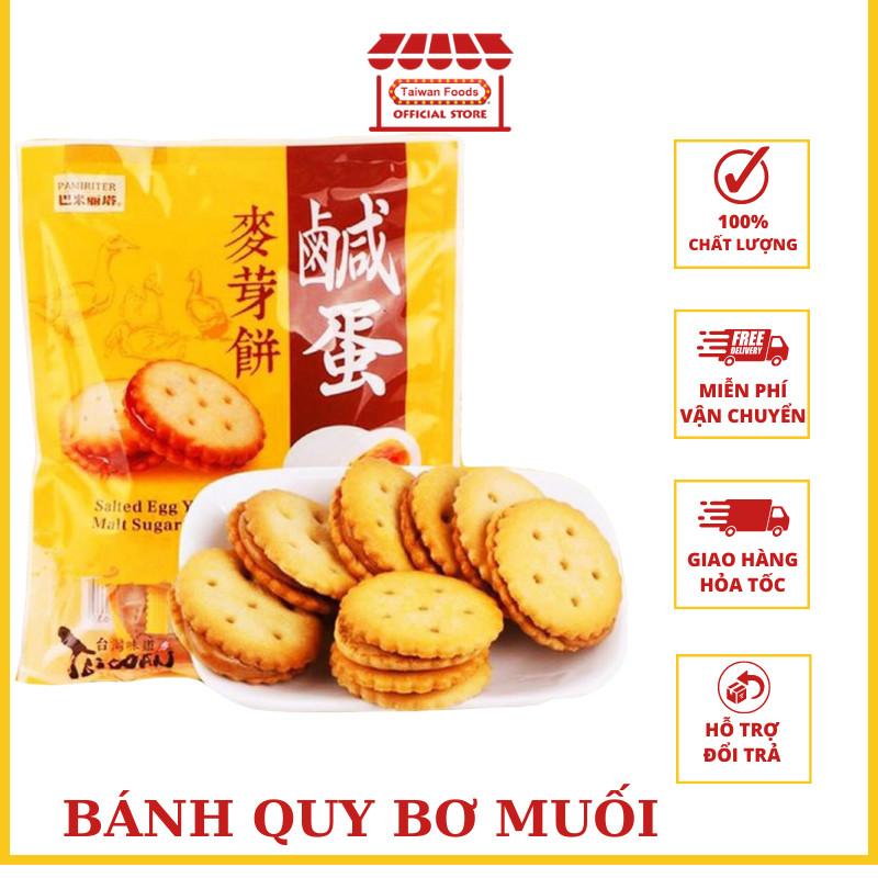 Bánh quy trứng muối đài loan siêu ngon - gói to 500gr
