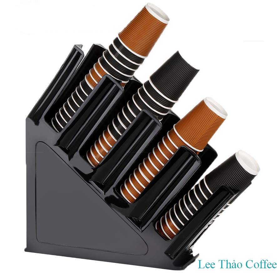 Kệ mika đựng cốc trà sữa màu đen - ABS Cao Cấp Lee Thảo coffee