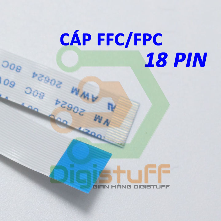 Cáp FFC ( cáp phẳng ) 18 chân ( pin ) AWM 20624 cho máy in, máy photocopy thay cáp Xinya CviLux HAMBURG-SH-HF High-Tek JI-HAW
