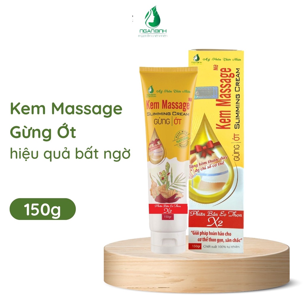 Kem tan mỡ bụng đánh tan mỡ lâu năm, giúp dáng thon gọn, da sáng mịn màng kem tan mỡ ngân bình gừng ớt 150g chính hãng tặng kèm 1 thước dây đo để bạn có thể theo dõi kết quả giảm mỡ