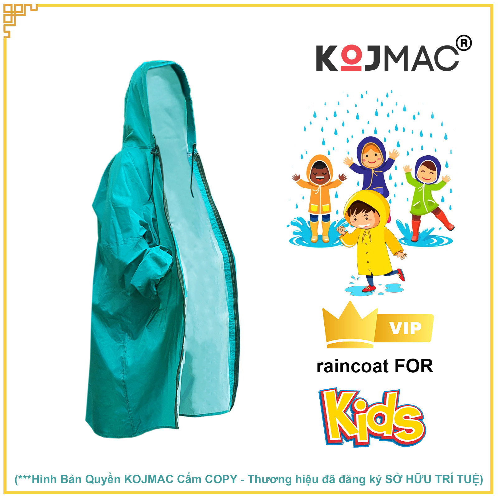 Child raincoat zippers kojmac raincoat for kid (set jumpsuits body for baby learning student backpack parachute cloth leather fish. Wholesale price)