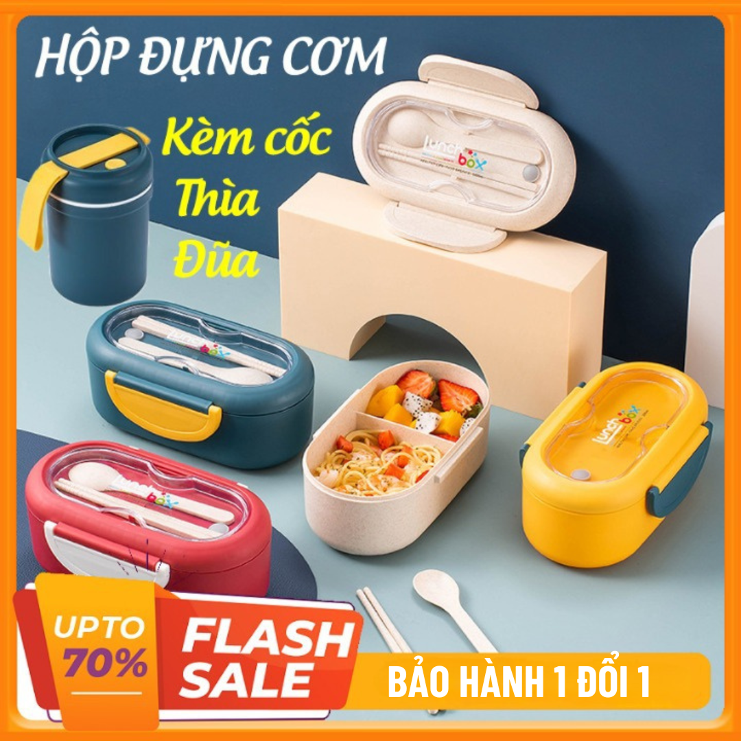 Hộp cơm giữ nhiệt. hộp đựng cơm văn phòng, Hộp đựng cơm văn phòng Inox 304 cao cấp - Giữ nhiệt tốt có thể sử dụng lò vi sóng