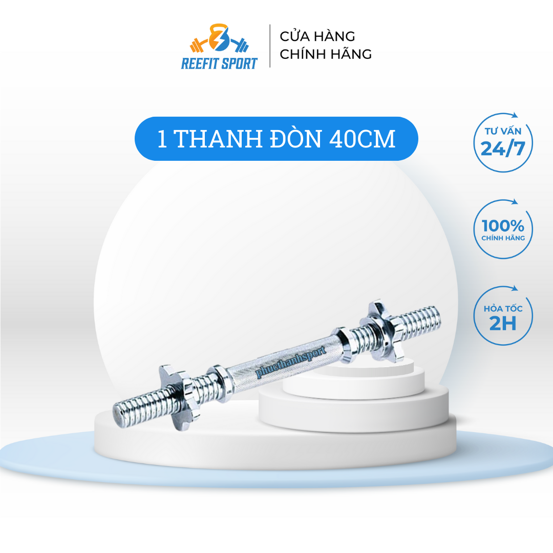 Đòn tập tạ tay ngắn 40cm Reefit Sport độ bền cao dùng trong tập luyện thể hình