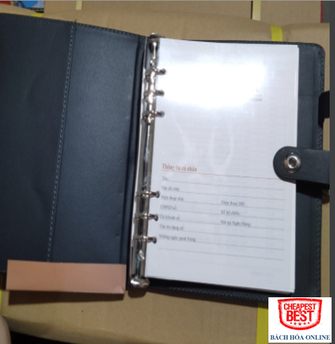 Sổ Còng Da Cao Cấp Minh Châu 160tr, Khuy Nhỏ MC613