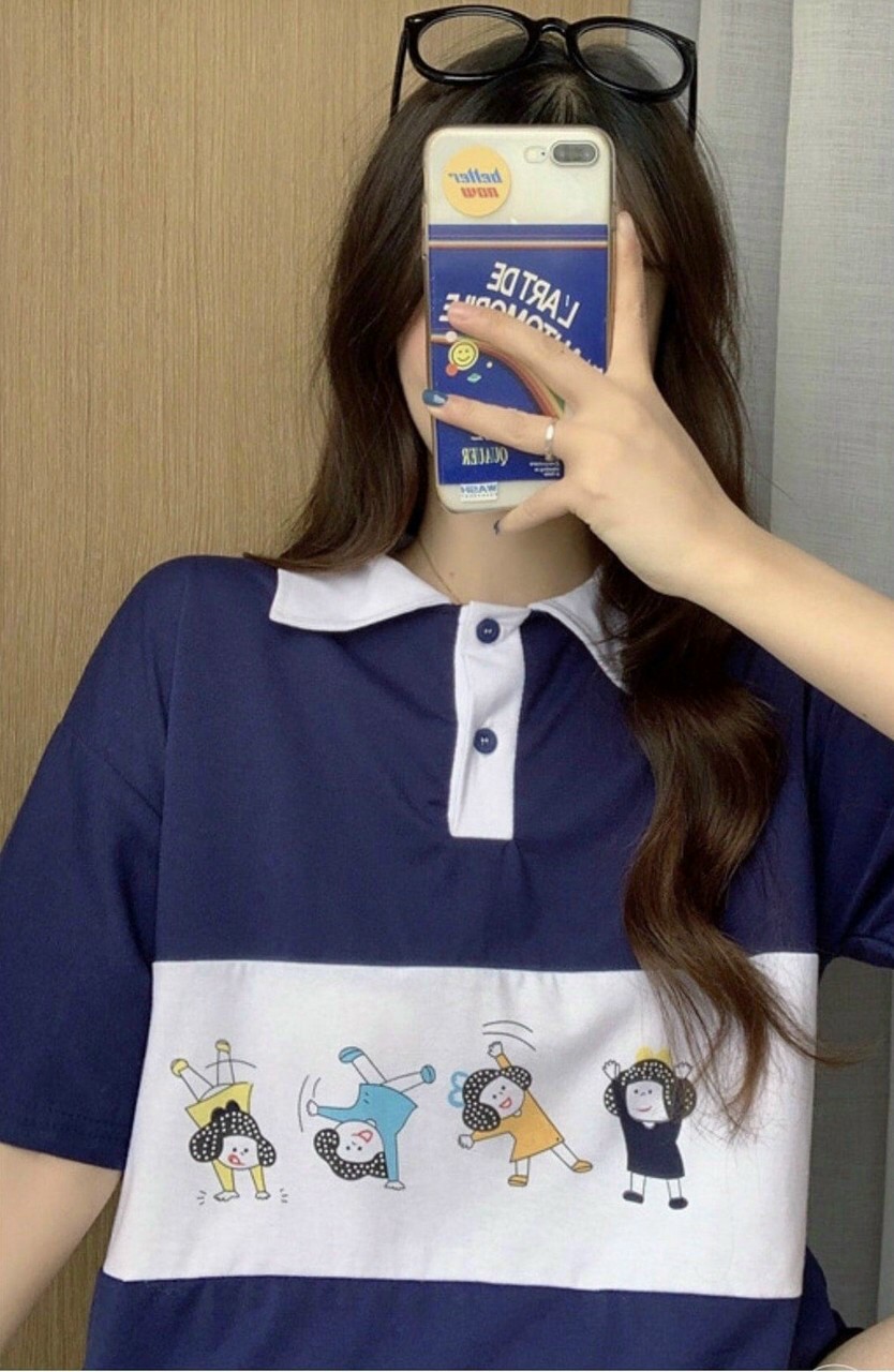 Áo thun cổ trụ from rộng freesize thời trang hot trend nữ