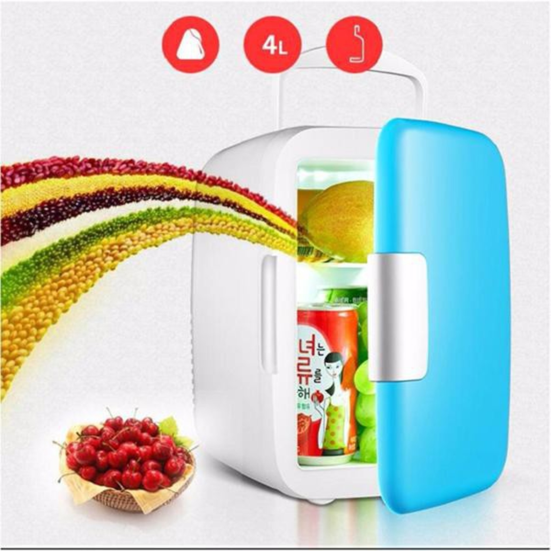 Tủ lạnh, tủ mát mini 12V dùng cho xe hơi SMT-4L dung tích 4L, công suất 40-50W  (Màu ngẫu nhiên)