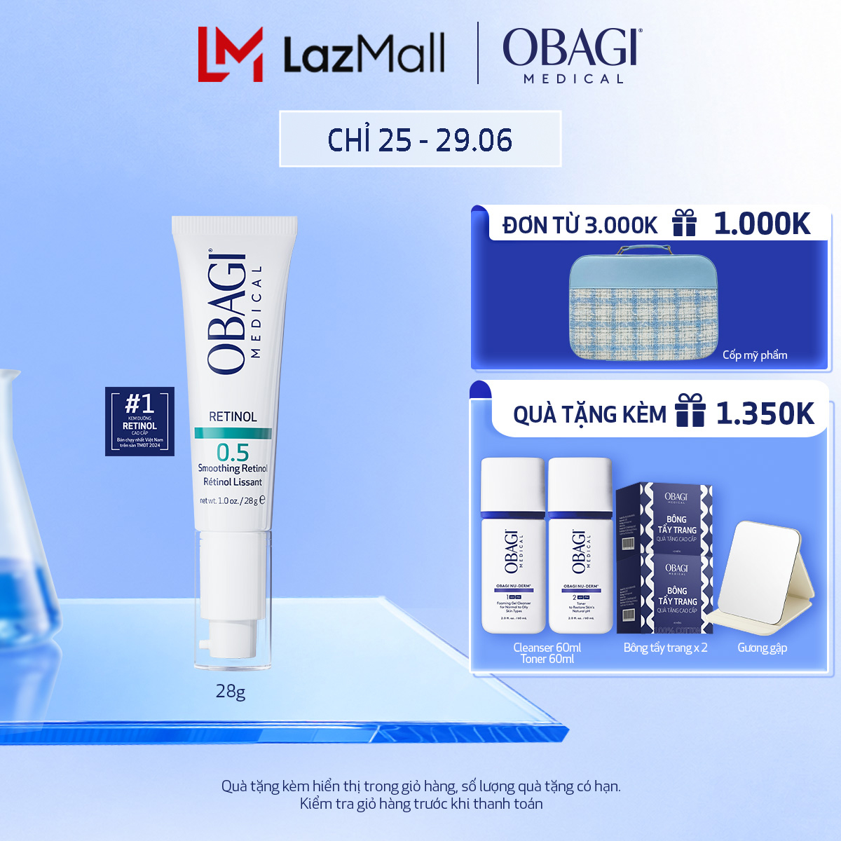 Kem dưỡng ẩm  làm giảm nếp nhăn Obagi Medical Retinol 0.5