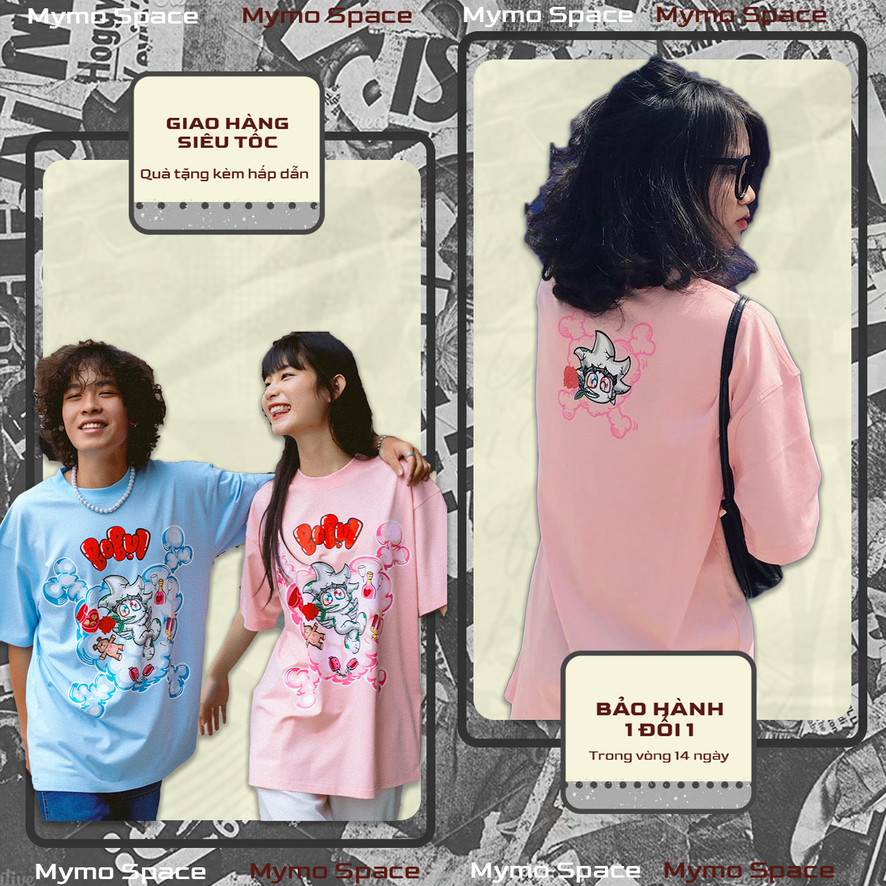 [FULLTAG CHÍNH HÃNG] Áo Thun BOBUI BEBIBO DRUNK ANGLES Fulltag | Chuẩn Cao Cấp 1:1 | TẶNG GIẤY THƠM