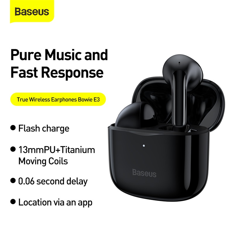Tai nghe không dây Bluetooth Baseus Bowie E3 True Wireless Earphones chống ồn, êm tai