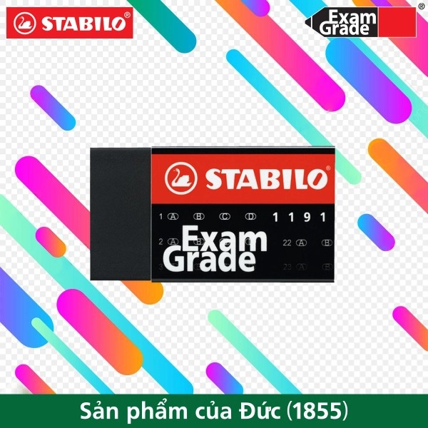 Gôm tẩy stabilo exam grade màu đen cỡ trung/nhỏ