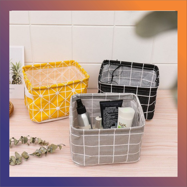 Giỏ vải đựng đồ cá nhân,đồ dùng bàn làm việc văn phòng-PKXM-Hộp vải mini tiện lợi bỏ gọn đồ dùng bàn làm việc,biến không gian làm việc trở nên gọn gàng ngăn nắp hơn